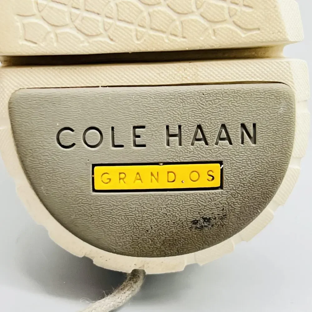 Cole Haan Shoes Womens 6.5 Beige Suede Zerogrand Wingtip Flats Lace Up Comfort